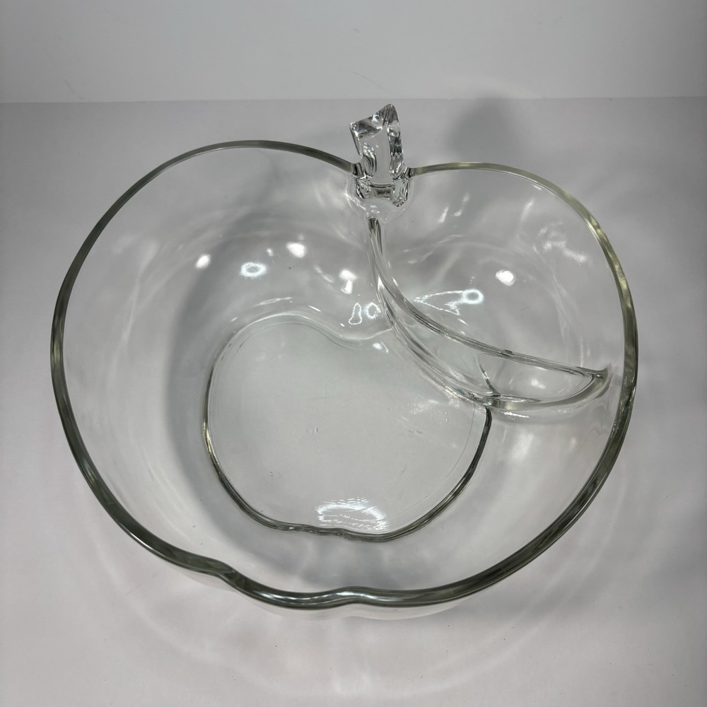 Clear Hazel Atlas Apple Serving Dish - Divided